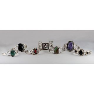 Southwestern Silver Bracelets with Assorted Stones