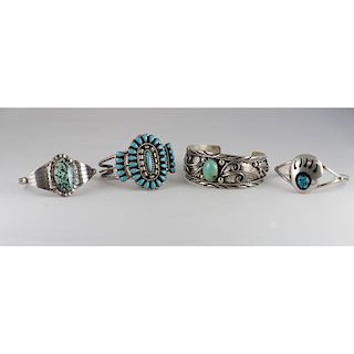 Southwestern Silver and Turquoise Bracelets