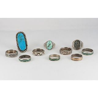 Southwestern Style Assorted Rings Sizes 11-12, from Estate of Lorraine Abell (New Jersey, 1929-2015)