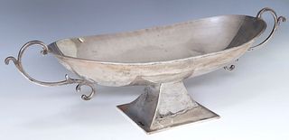 LARGE STERLING SILVER FOOTED COMPOTE DISH, MEXICO