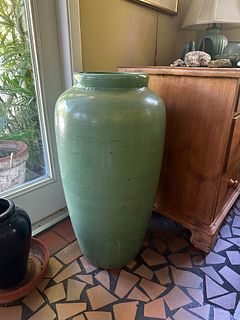 Large Green Mid Century Pottery Planter