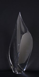 Christopher Ries (B. 1952) "Lotus" Glass Sculpture