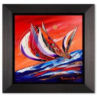 Natalia Sinkovsky, Framed Hand Signed Original Painting on Canvas with Letter Authenticity.