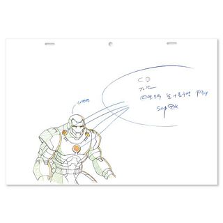 Marvel Comics, "Iron Man" Original Production Drawing on Animation Paper, with Letter of Authenticity