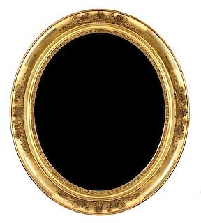 A Victorian Gilt Mirror Height 32 x width 28 inches.