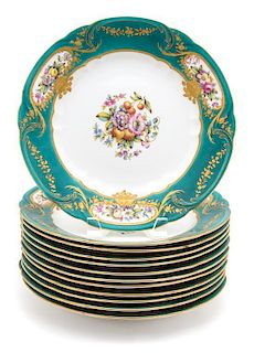 Twelve Spode Porcelain Cabinet Plates Diameter 10 inches.