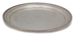 An American Silver Platter with Gadrooned Border, Gorham, Providence, R.I. 20th Century,