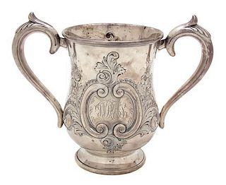 An American Silver Repousse Loving Cup, Howard & Co., New York, NY., 19th Century, monogrammed