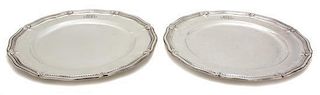 A Pair of American Silver Monogrammed Dinner Plates, Tiffany & Co., New York, NY,
