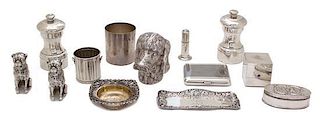A Collection of Miniature Silver Articles Height of largest 4 inches.