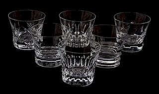 A Set of Twelve Everyday Baccarat Glasses Height 3 1/4 inches.