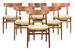 Hans Wegner (Danish, 1914-2007), CARL HANSEN & SON, 1950s, set of six dining chairs
