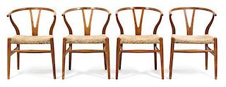Hans Wegner (Danish, 1914-2007), CARL HANSEN & SON, 1950s, set of four wishbone chairs