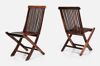 Brazilian, Rosewood Folding Chairs (2)