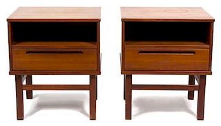 A Pair of Modern Side Tables Height 22 3/4 x width 17 1/4 x depth 19 1/2 inches.
