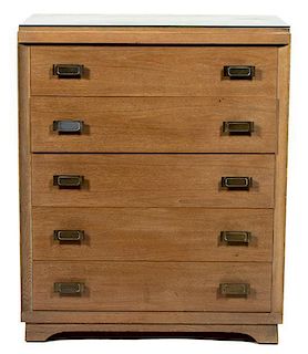 An American Modern Five Drawer Chest Height 46 1/2 x 38 1/4 x depth 20 inches.