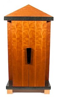 A Bruce Volz Contemporary Tall Cabinet Height 73 x width 32 x depth 16 1/2 inches.