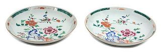 A Pair of Chinese Export Porcelain Low Bowls Diameter 11 inches.