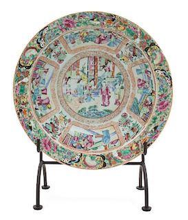 A Chinese Export Rose Medallion Canton Bowl Diameter 14 3/4 inches.