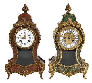 Two Small Louis XV Style Boulle Clocks