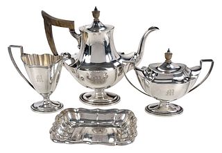 Three Pieces Sterling, Gorham Coffee Service and Windsor Small Tray