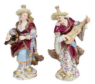 Pair of Meissen Porcelain Figures, Malabar Musicians