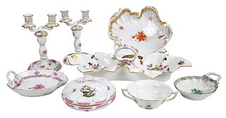 Eight Herend Porcelain Table Objects