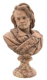 Albert Ernest Carrier-Belleuse, (French, 1824-1887), Bust of Balzac