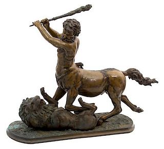Vincenzo Cinque, (Italian, 1852-1929), Centaur Against the Lion