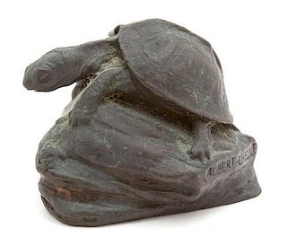 Albert Laessle, (American, 1877-1954), Tortoise on Rock, 1908