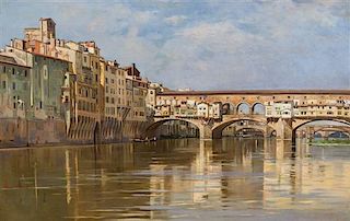 Francesco Raffaello Santoro, (Italian, 1844-1927), Bridge of Sighs