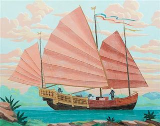 Artist Unknown, (19th/20th Century), Chinese Junk Boat