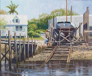 Howard Schafer, (American, 20th Century), At the Boatyard
