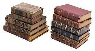A Group of Eleven Leather and Cloth Bound Books
