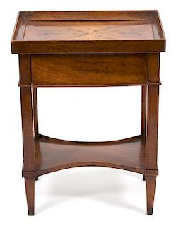 A Continental Walnut Side Table Height 23 x width 17 3/4 x depth 12 inches.