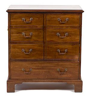 A George II Style Two Door Cabinet Height 35 1/4 x width 33 3/4 x depth 19 inches.