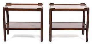 A Pair of Georgian Style Mahogany Side Tables Height 24 x width 17 x depth 27 inches.
