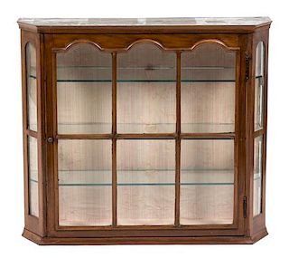 A Mahogany Hanging Etagere Cabinet Height 24 x width 28 x depth 8 inches.
