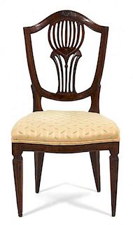 A Hepplewhite Style Mahogany Side Chair Height 38 inches.