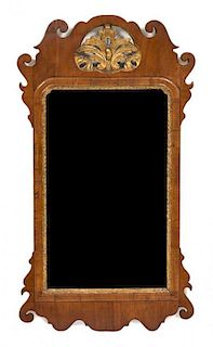 Two Federal Style Carved Wood and Gilt Mirrors Height of largest 31 1/2 x width 17 1/2 inches.