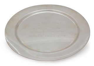 An American Silver Platter, Baldwin & Miller, 20th Century,