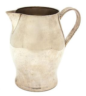 An American Silver Pitcher, Boardman, Connecticut, 20th Century, reproduction Paul Revere style, monogrammed