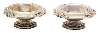 A Pair of American Silver Footed Open Salts, Gorham, Providence, RI, 19th Century,