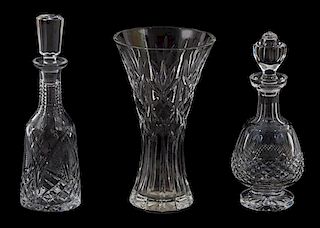 A Pair of Waterford Crystal Decanters Height of vase 12 inches.