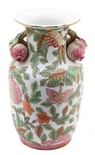 A Chinese Export Porcelain Vase Height 12 1/2 inches