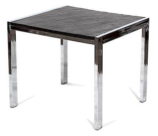 A Modern Chrome Side Table Height 22 x width 26 x depth 24 inches.