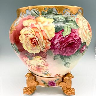 2pc Tressemanes & Vogt Porcelain Jardiniere + Pedestal