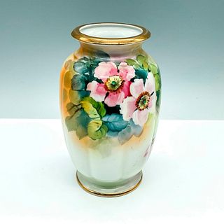 Nippon Noritake Hand Painted Vase, Wild Rose