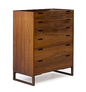 Svend Langkilde, DENMARK, 1960s, a six-drawer rosewood dresser