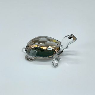 Swarovski Crystal Figurine, Tortoise Golden Teak Signed